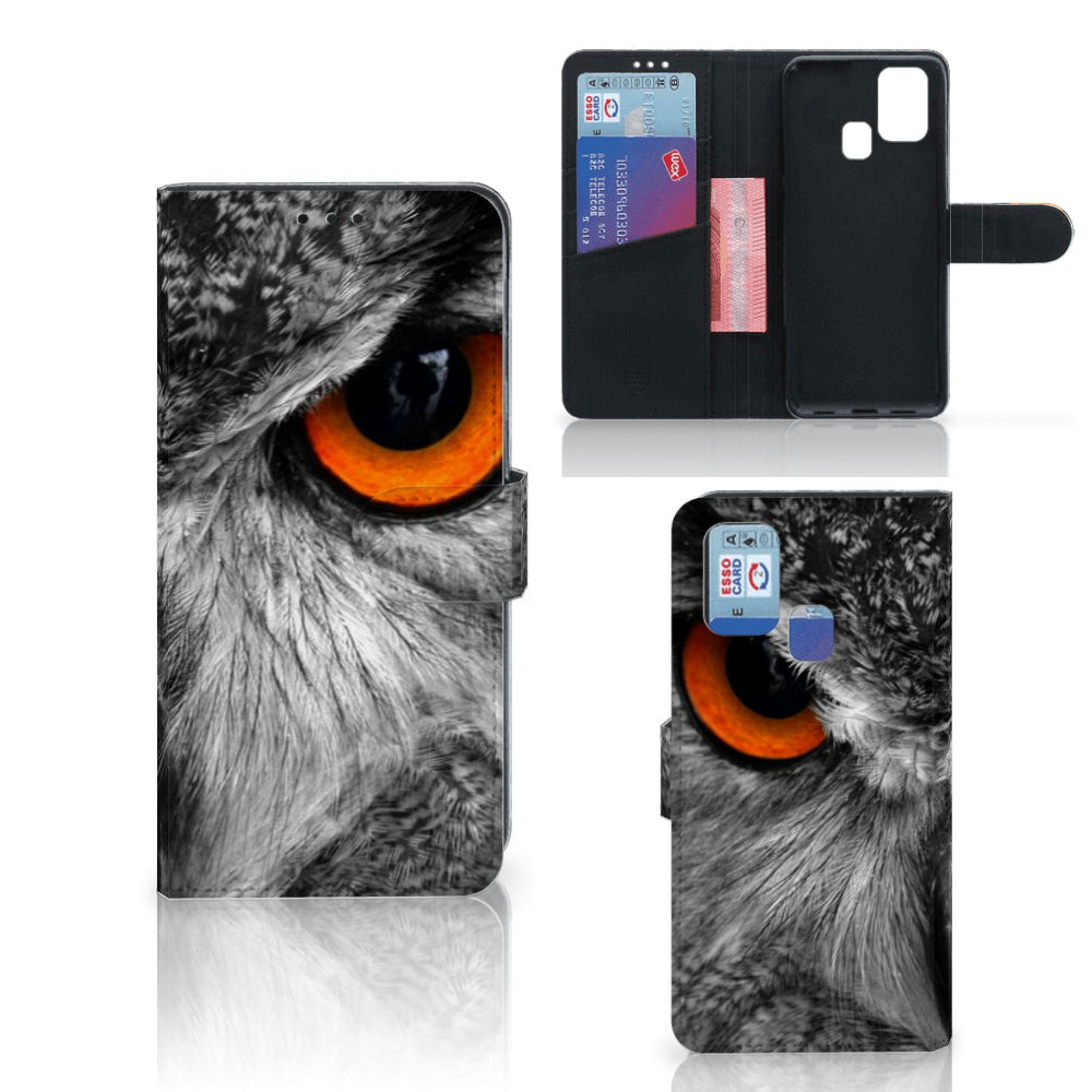 Samsung Galaxy M31 Telefoonhoesje met Pasjes Uil