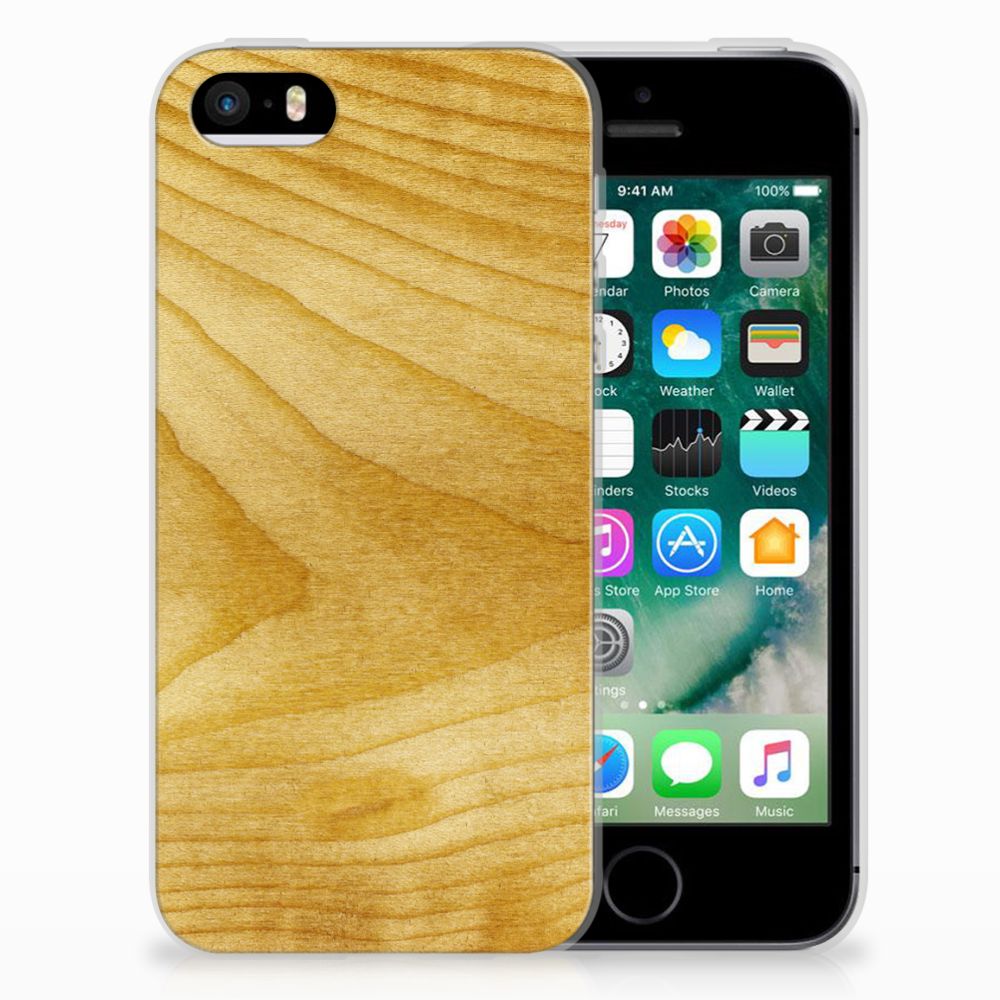 Apple iPhone SE | 5S Bumper Hoesje Licht Hout