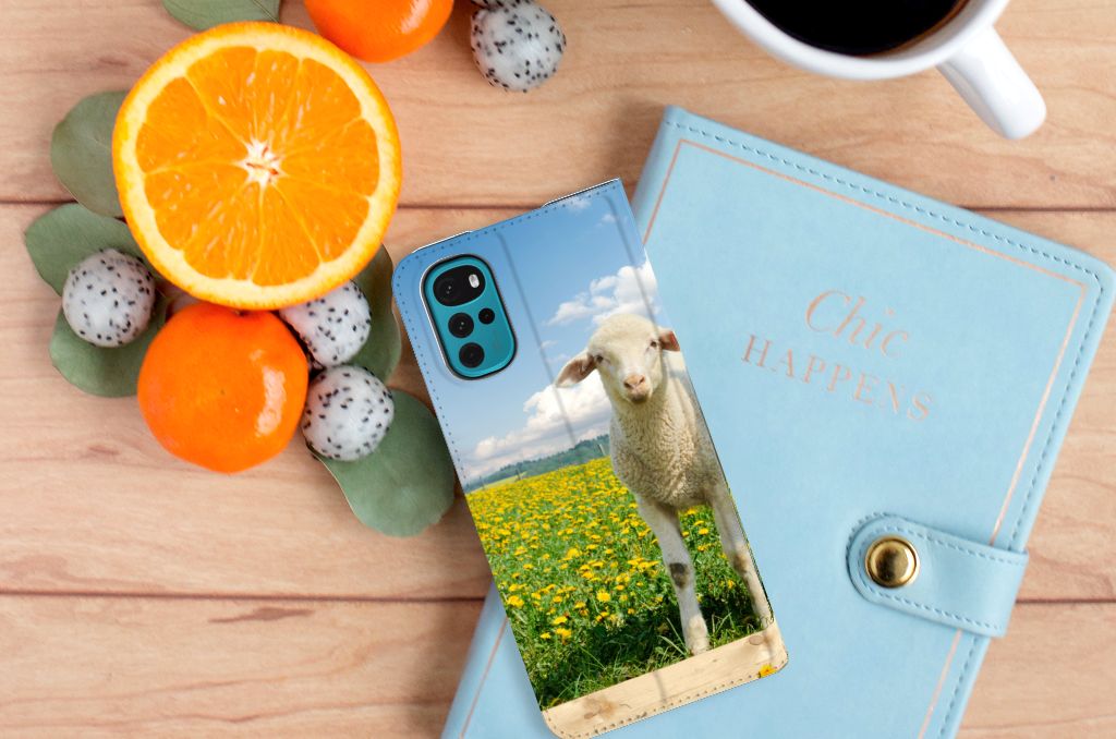 Motorola Moto G22 Hoesje maken Schaap en Lammetje - B2C Telecom