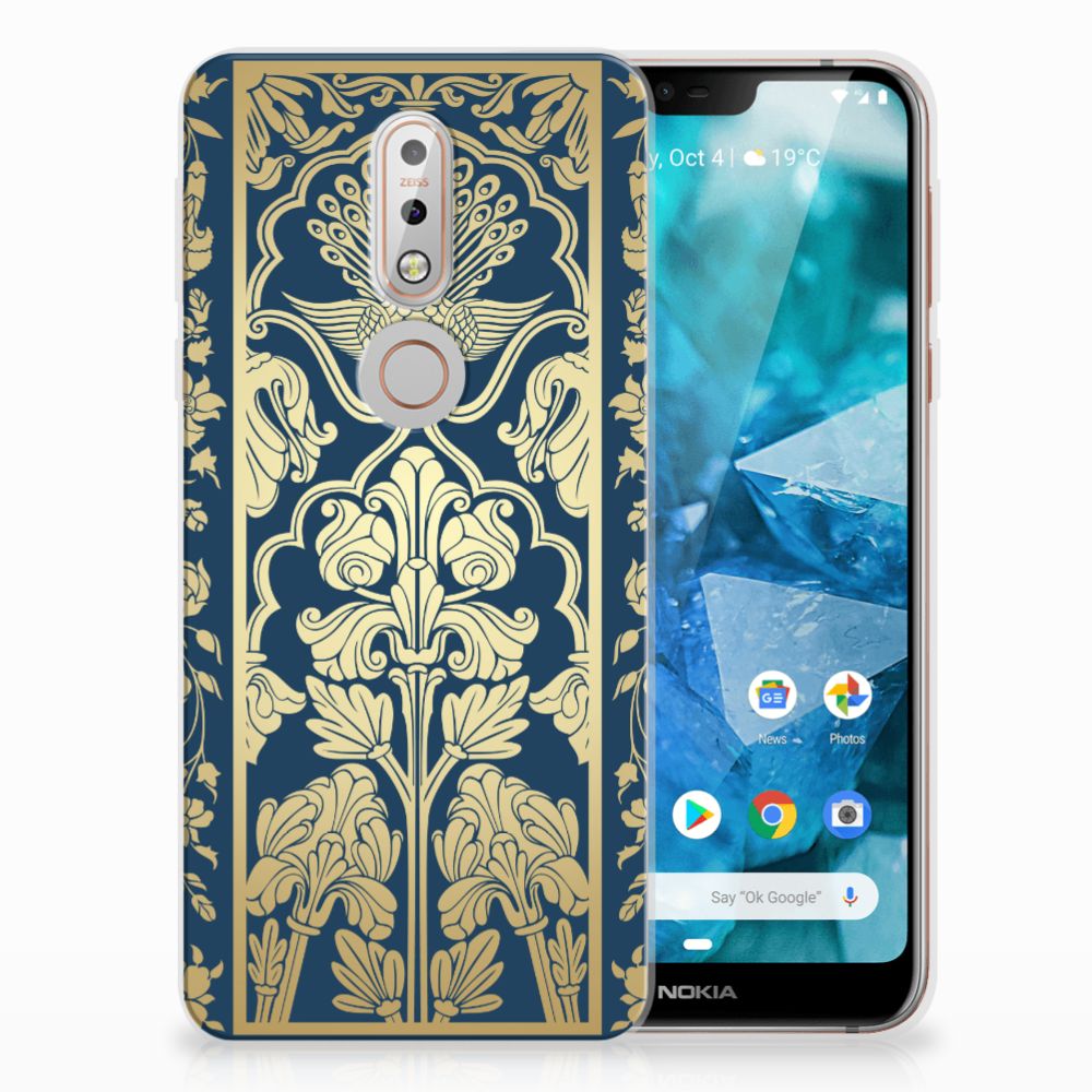 Nokia 7.1 TPU Case Beige Flowers