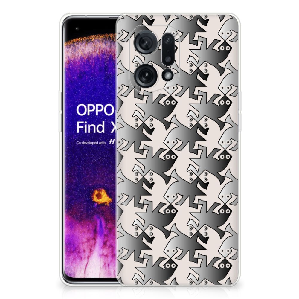 OPPO Find X5 TPU Hoesje Salamander Grey B2C Telecom