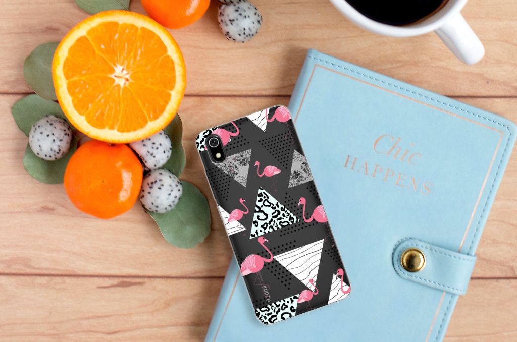 Xiaomi Redmi 7A TPU Hoesje Flamingo Triangle