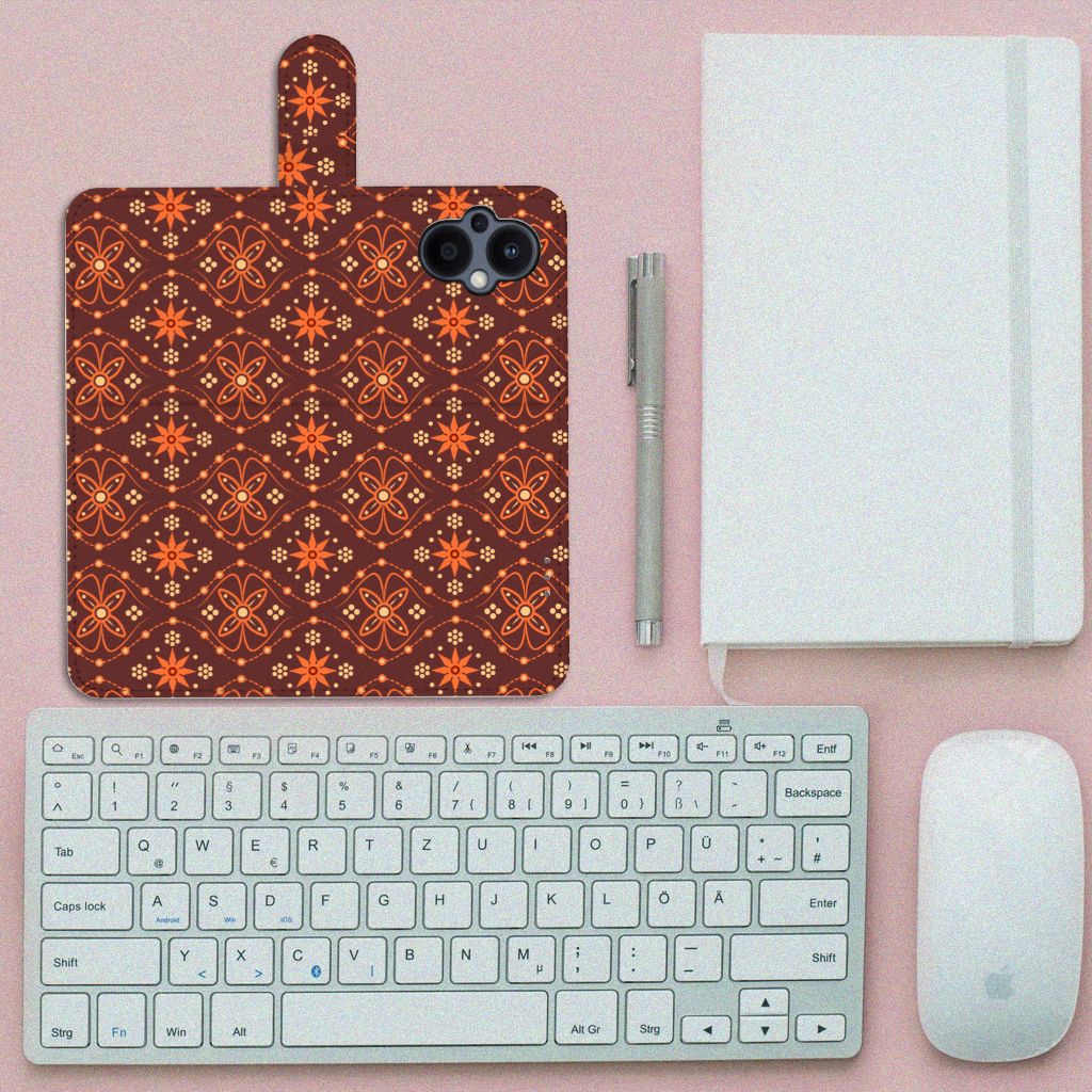 OPPO Reno 8 Lite | OnePlus Nord N20 Telefoon Hoesje Batik Brown