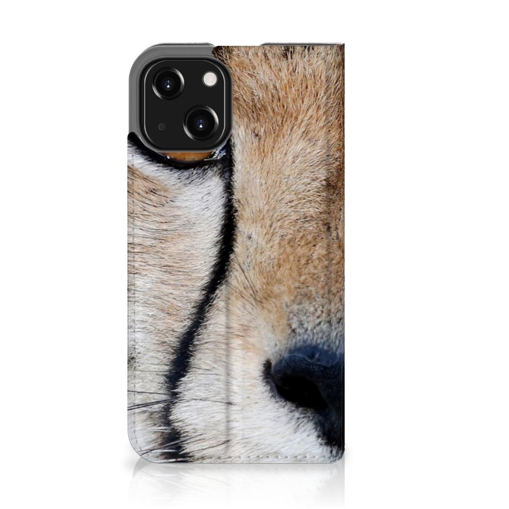iPhone 13 Mini Hoesje maken Cheetah met close-up van jachtluipaard op stand case
