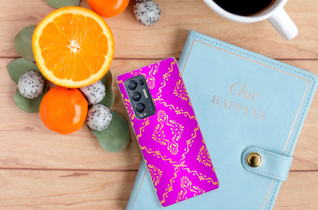 Siliconen Hoesje OPPO Find X3 Neo Barok Roze B2C Telecom