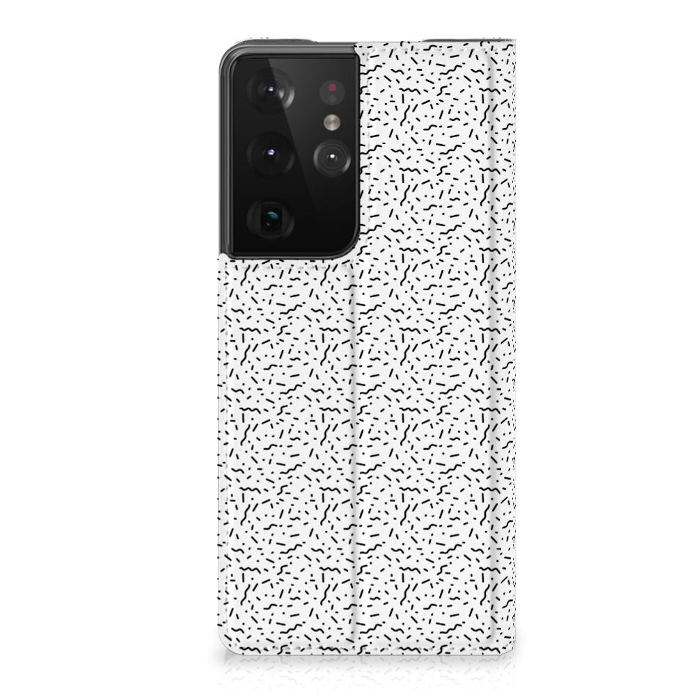 Samsung Galaxy S21 Ultra Hoesje met Magneet Stripes Dots - B2C Telecom