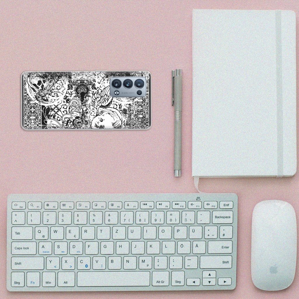 Silicone Back Case OPPO Reno 6 Pro Plus 5G Skulls Angel B2C Telecom