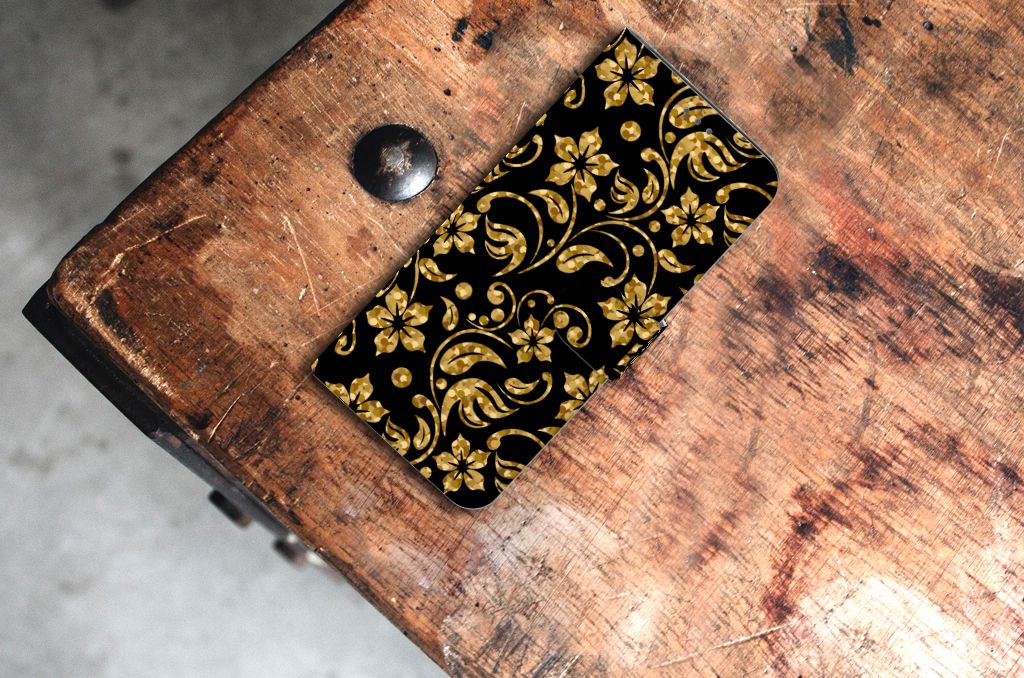 Samsung Galaxy S21 Plus Hoesje Gouden Bloemen