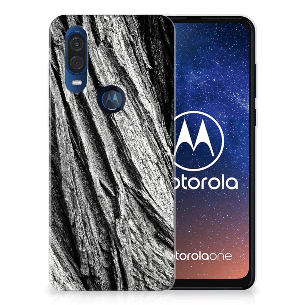 Bumper Hoesje Motorola One Vision Boomschors Grijs