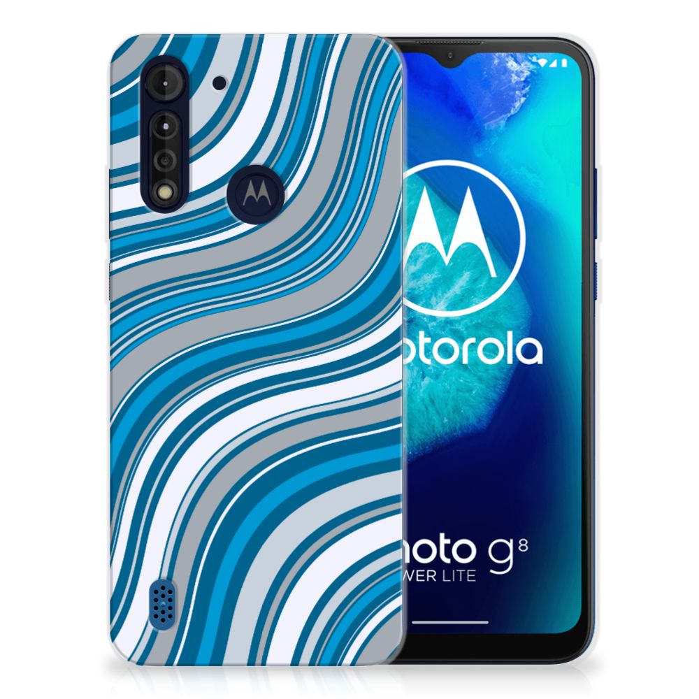 Motorola Moto G8 Power Lite TPU bumper Waves Blue B2C Telecom