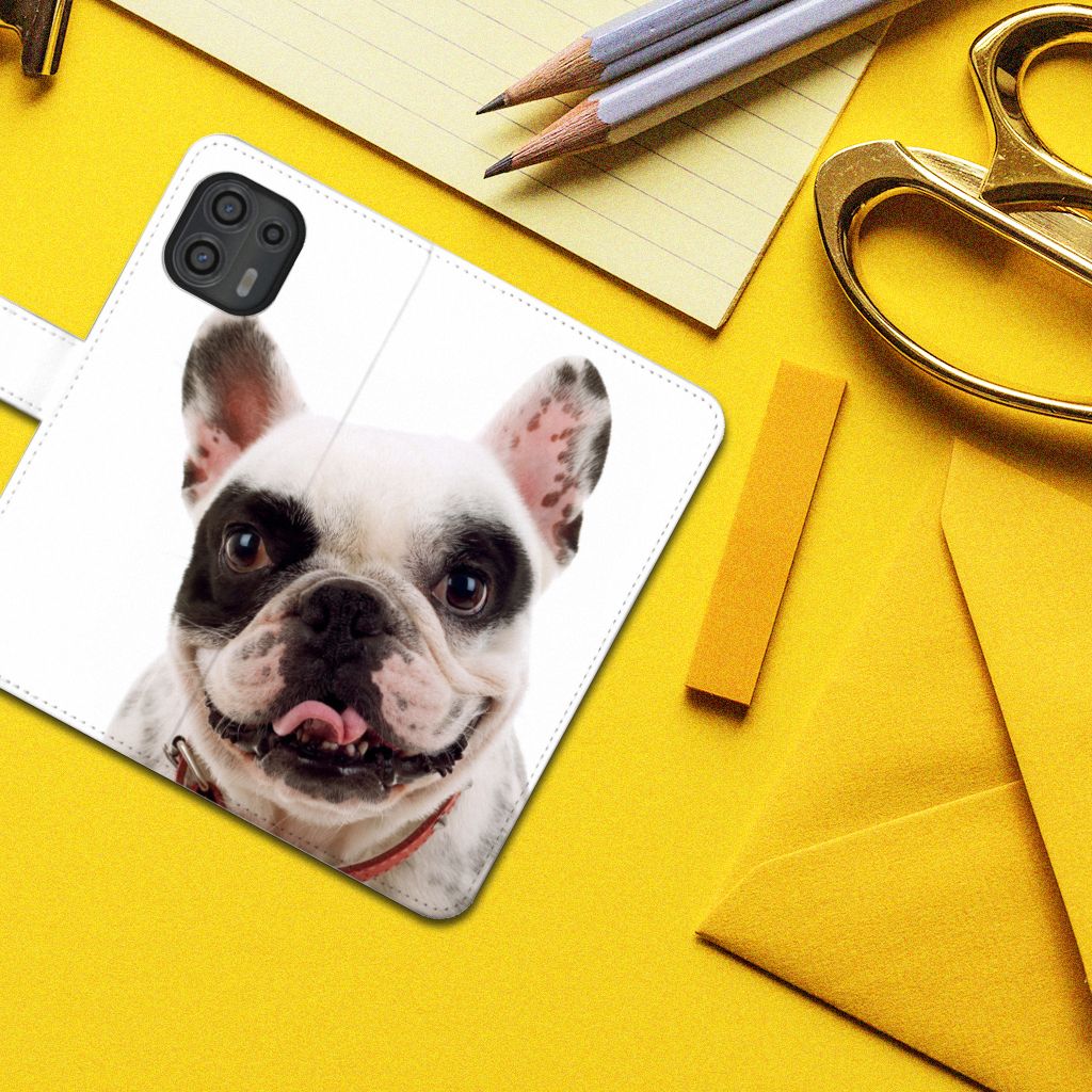 Motorola Edge 20 Lite Telefoonhoesje met Pasjes Franse Bulldog