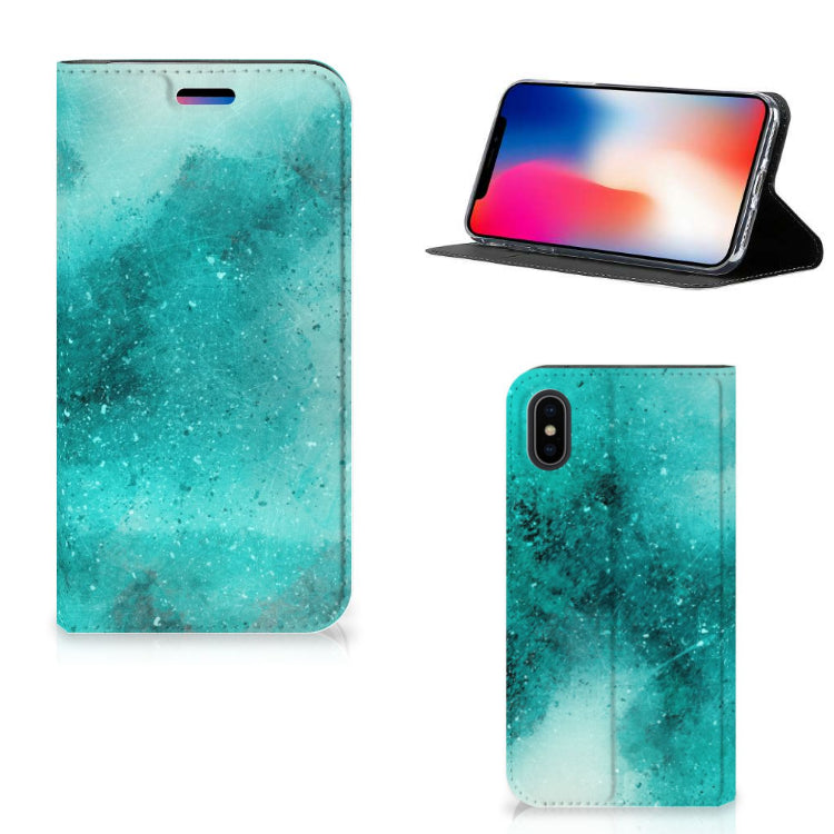 Bookcase Apple iPhone X | Xs Painting Blue