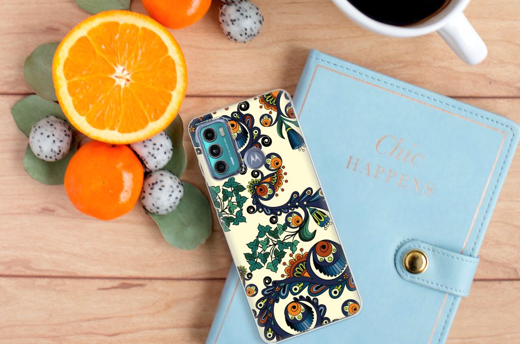 Siliconen Hoesje Motorola Moto G60 Barok Flower B2C Telecom