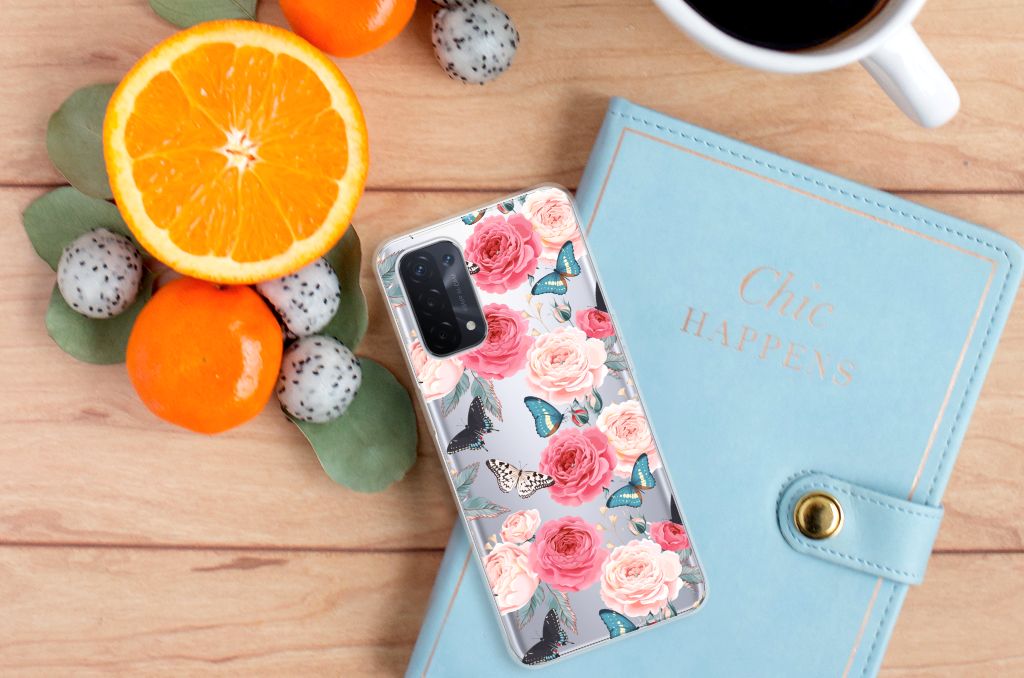 OPPO A93 5G TPU Case Butterfly Roses