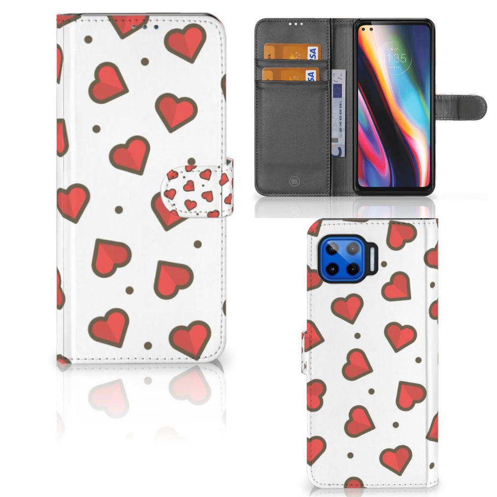 Motorola Moto G 5G Plus Telefoon Hoesje Hearts