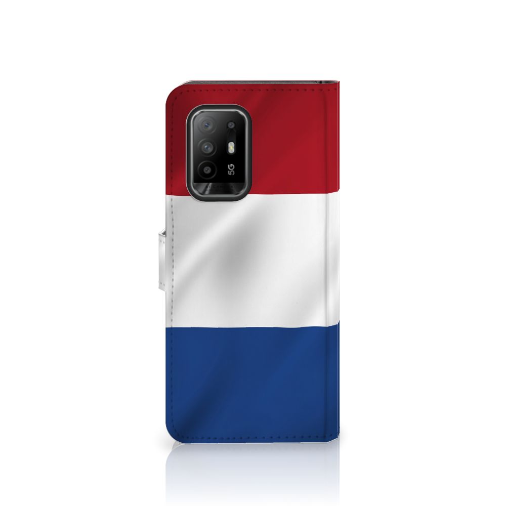 OPPO Reno5 Z | A94 5G Bookstyle Case Nederlandse Vlag met artistiek design van de Nederlandse vlag.