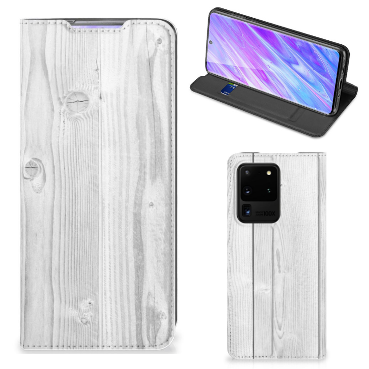 Samsung Galaxy S20 Ultra Book Wallet Case White Wood - B2C Telecom