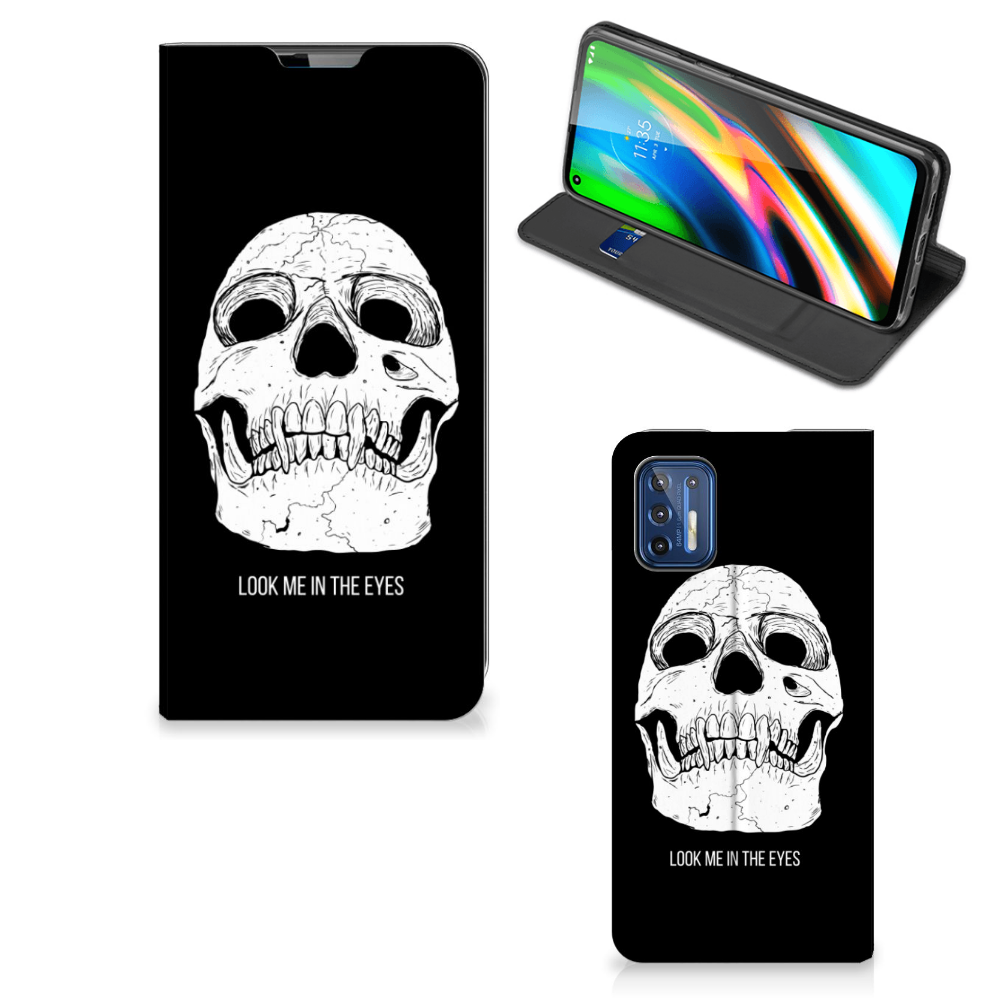 Mobiel BookCase Motorola Moto G9 Plus Skull Eyes - B2C Telecom