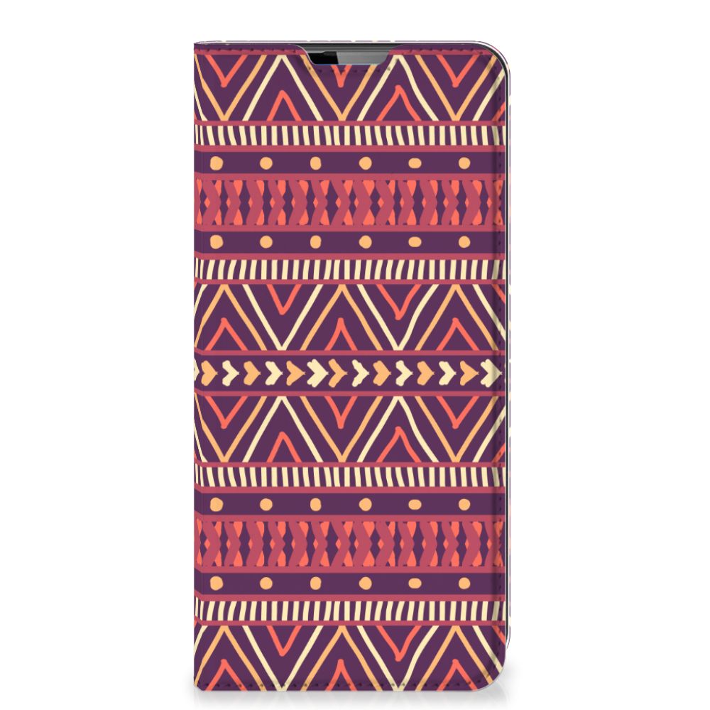 Motorola Moto G9 Plus Hoesje met Magneet Aztec Paars - B2C Telecom