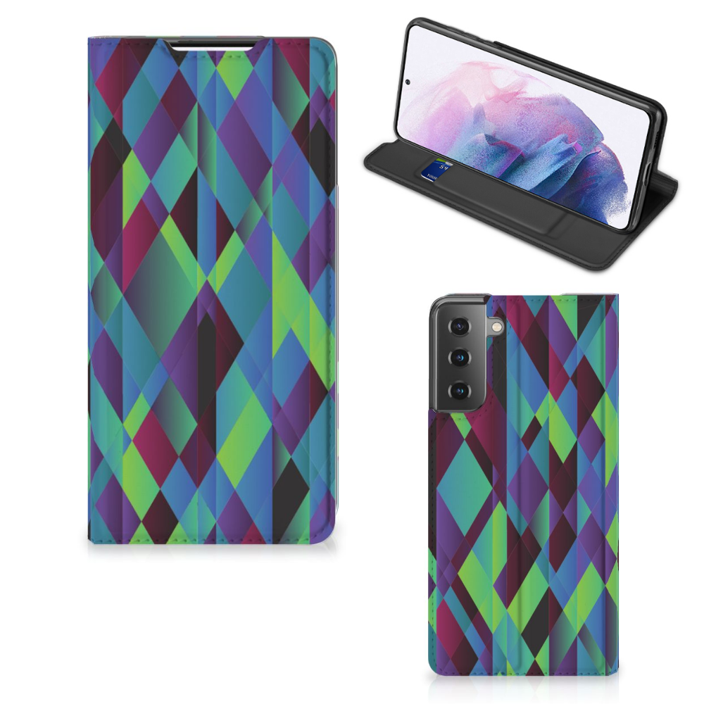 Samsung Galaxy S21 Plus Stand Case Abstract Green Blue - B2C Telecom