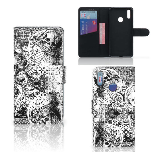 Telefoonhoesje met Naam Huawei Y7 (2019) Skulls Angel