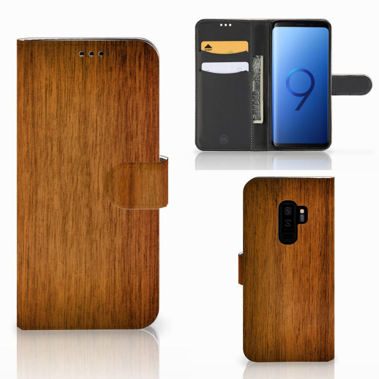 Samsung Galaxy S9 Plus Book Style Case Donker Hout