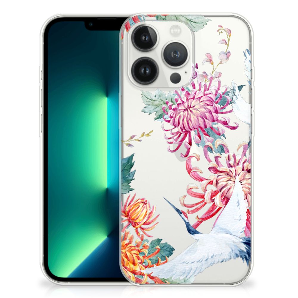 iPhone 13 Pro Max TPU Hoesje Bird Flowers