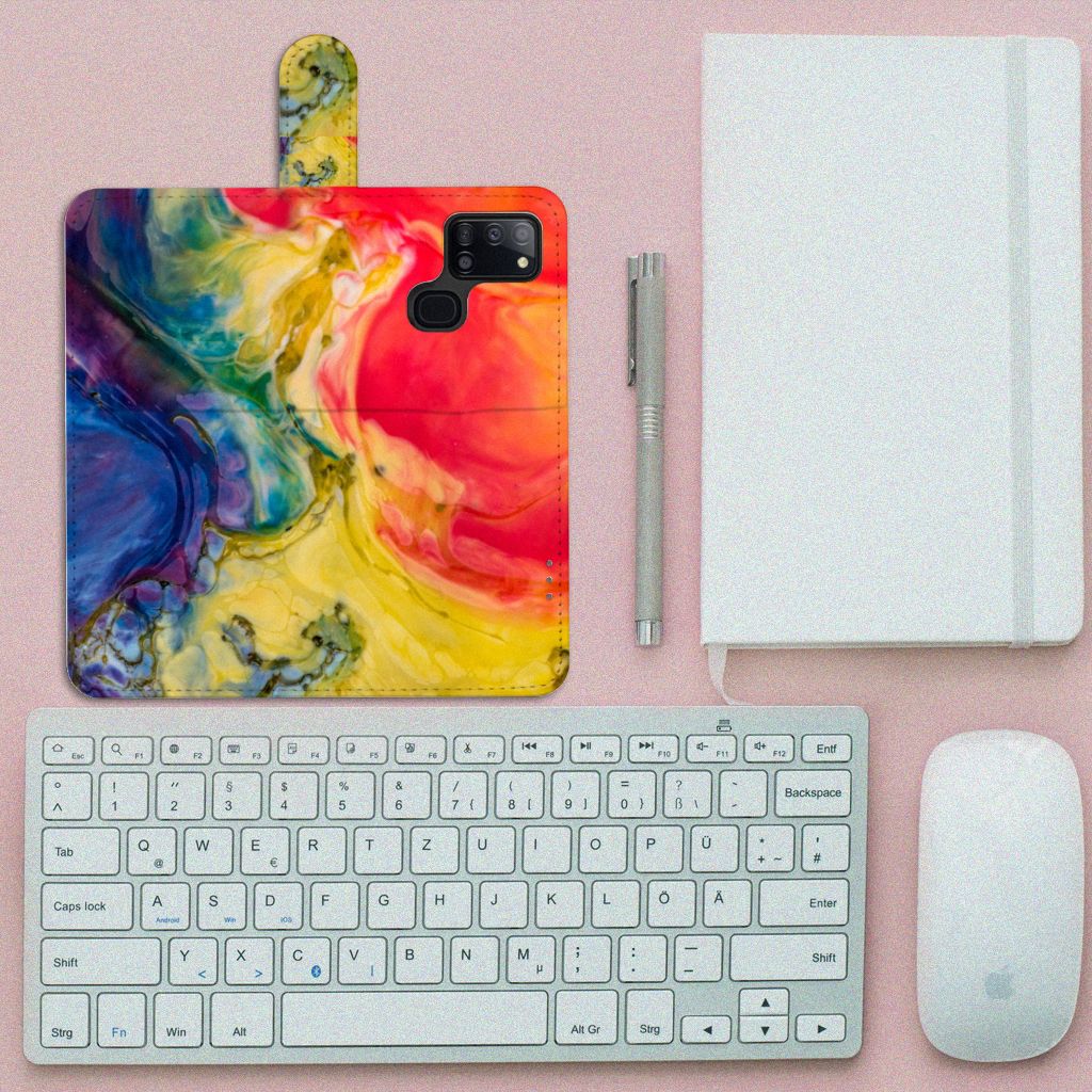 Hoesje Samsung Galaxy A21s Watercolor Dark