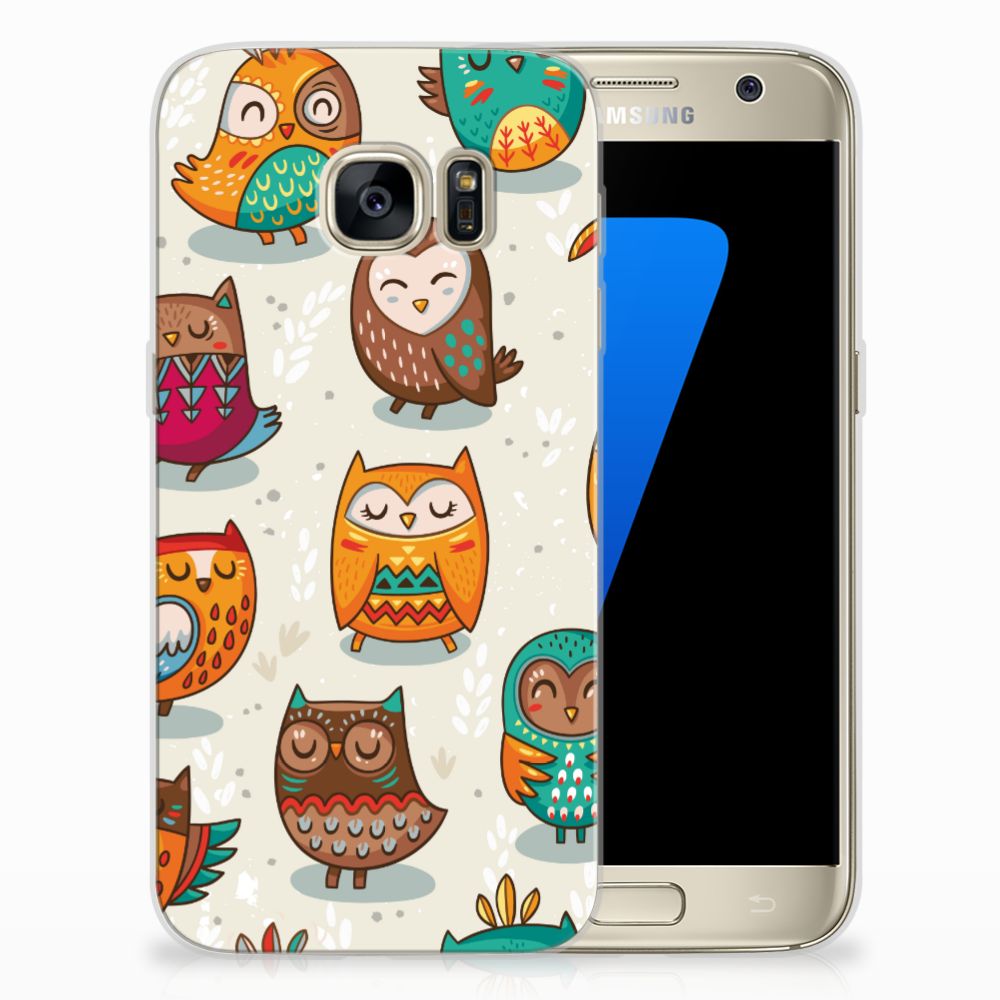 Samsung Galaxy S7 TPU Hoesje Vrolijke Uilen