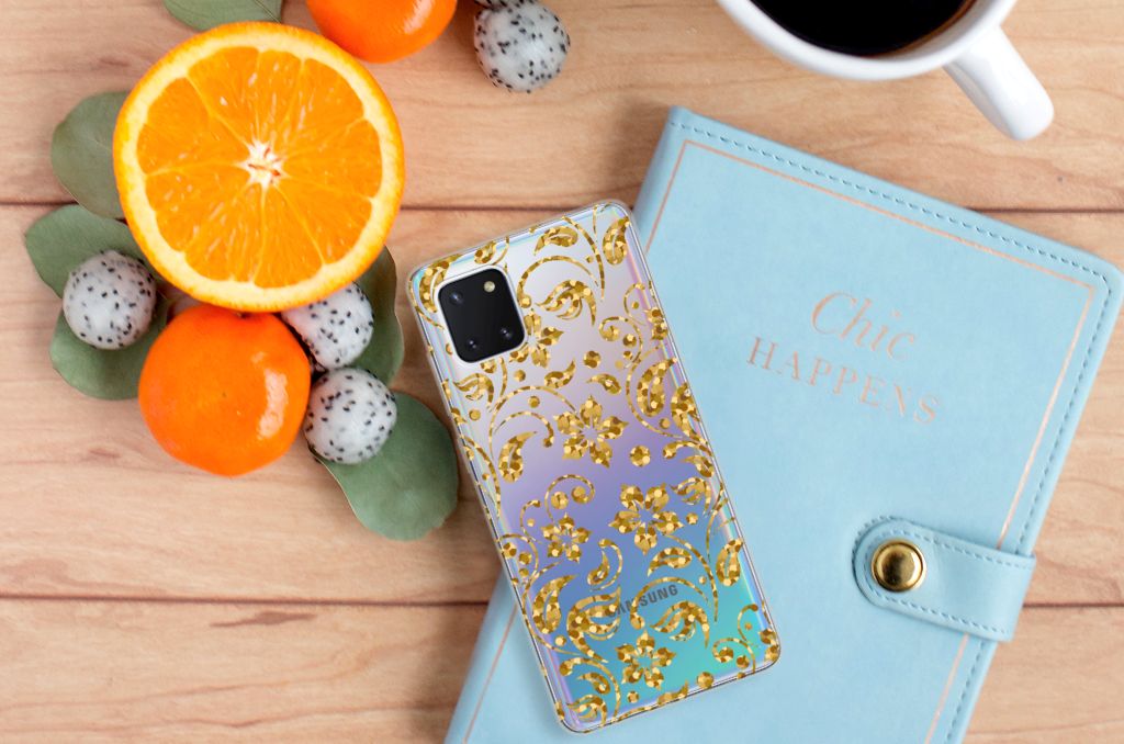 Samsung Galaxy Note 10 Lite TPU Case Gouden Bloemen