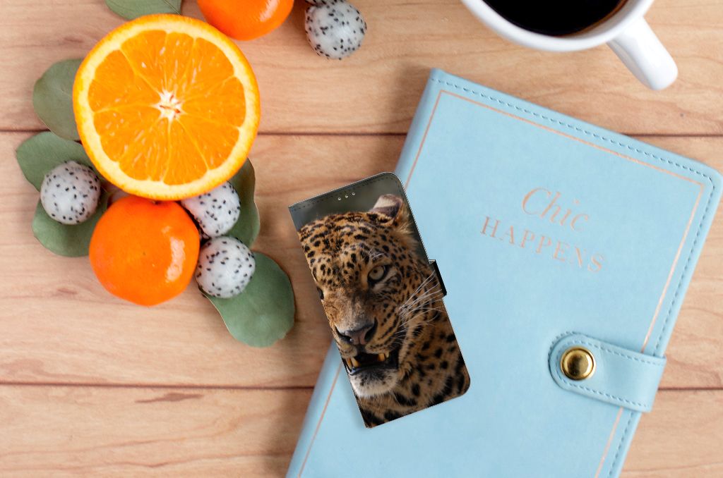 Motorola Moto G60 Telefoonhoesje met Pasjes Luipaard
