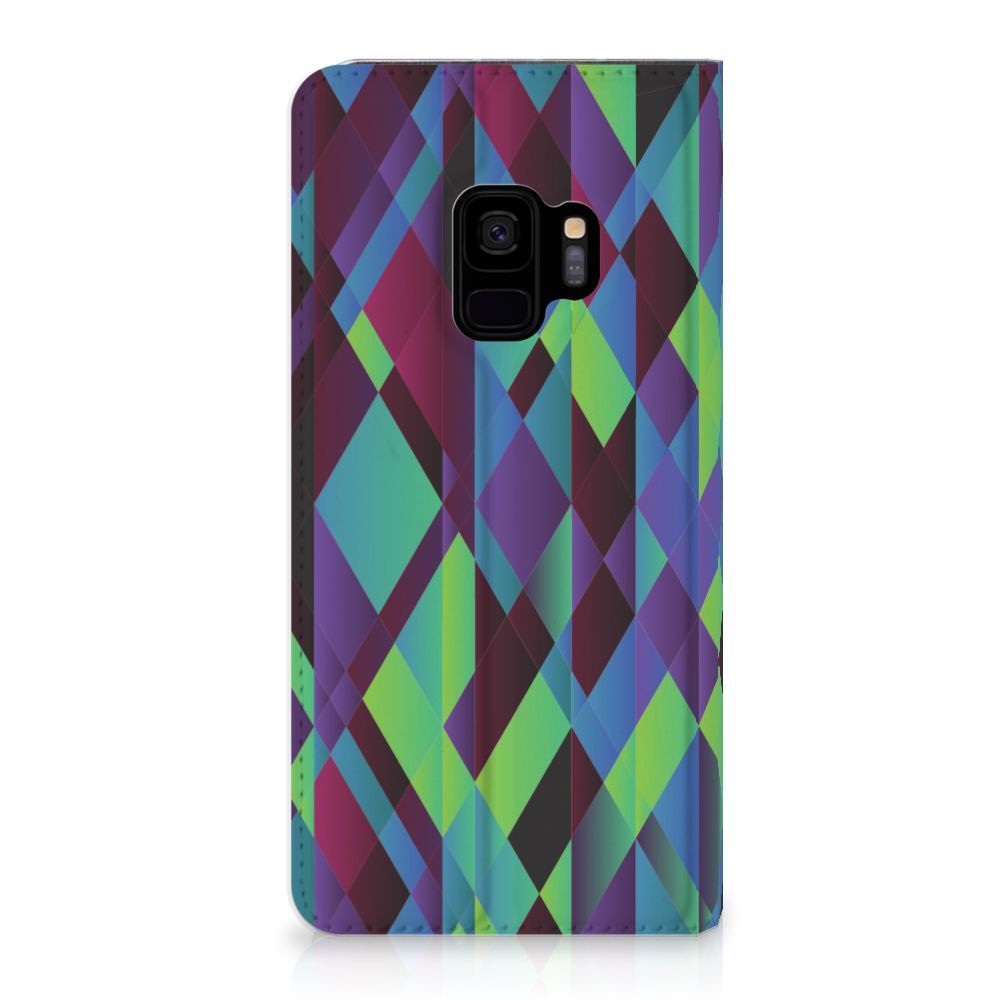Samsung Galaxy S9 Stand Case Abstract Green Blue
