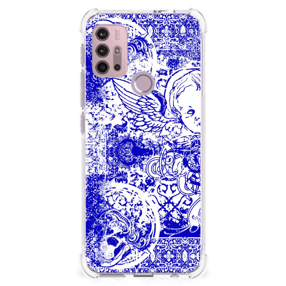 Extreme Case Motorola Moto G30 | G20 | G10 Angel Skull Blauw