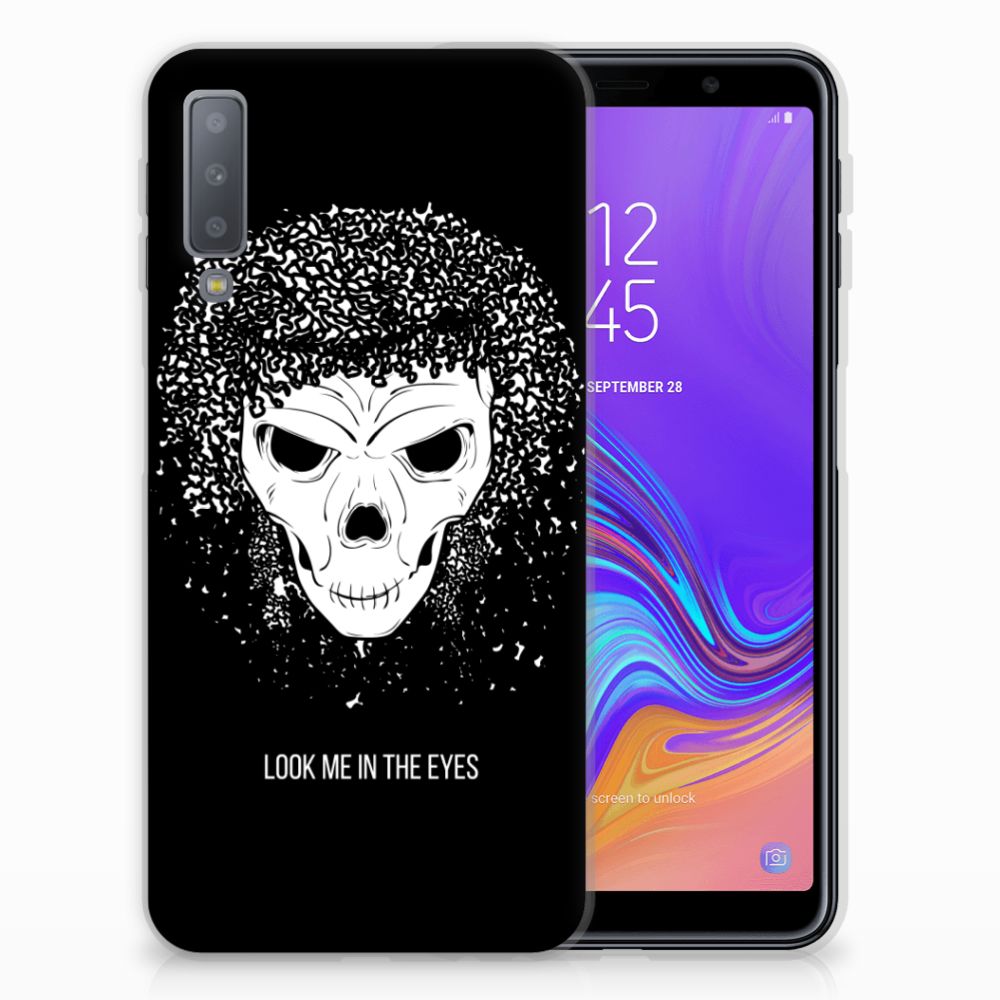 Silicone Back Case Samsung Galaxy A7 (2018) Skull Hair