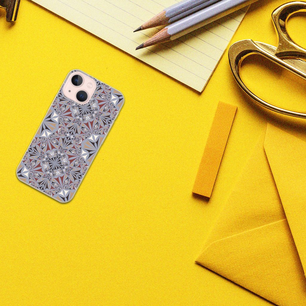 iPhone 13 mini TPU Siliconen Hoesje Flower Tiles B2C Telecom
