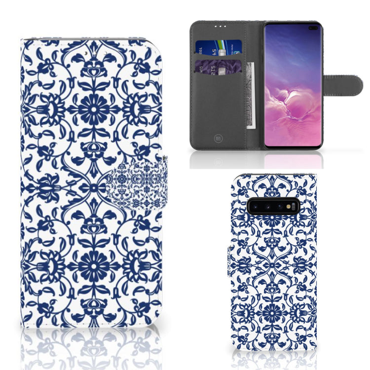 Samsung Galaxy S10 Plus Hoesje Flower Blue