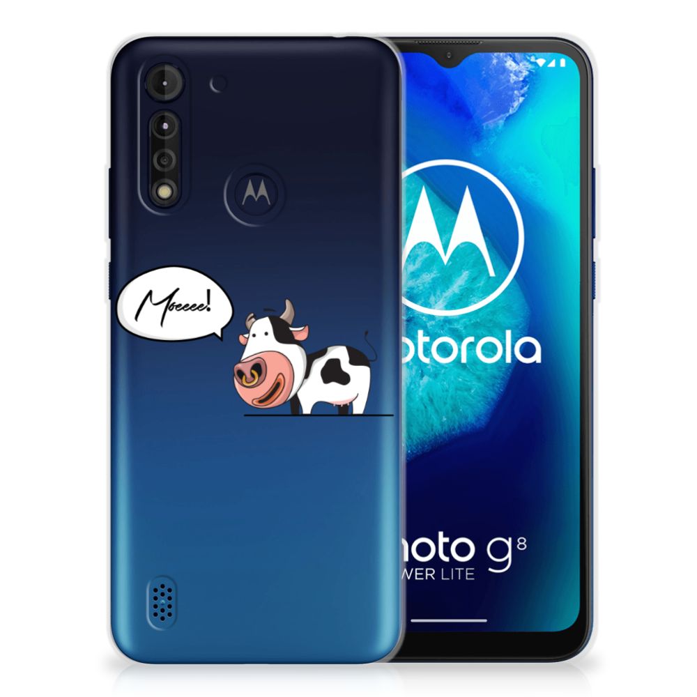 Motorola Moto G8 Power Lite Telefoonhoesje met Naam Cow B2C Telecom