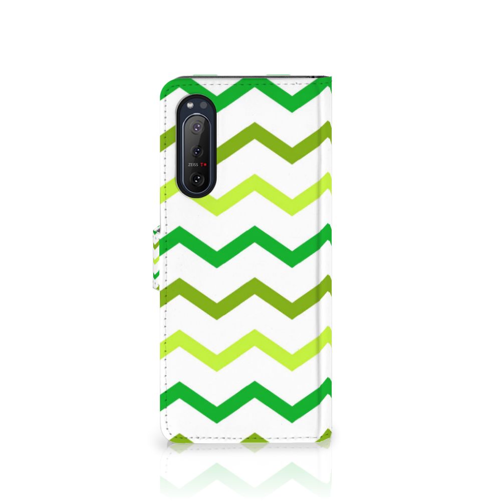 Sony Xperia 5II Telefoon Hoesje Zigzag Groen