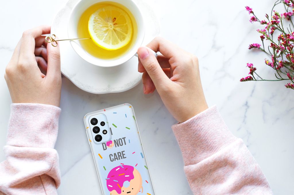 Samsung Galaxy A23 Siliconen Case Donut Roze B2C Telecom