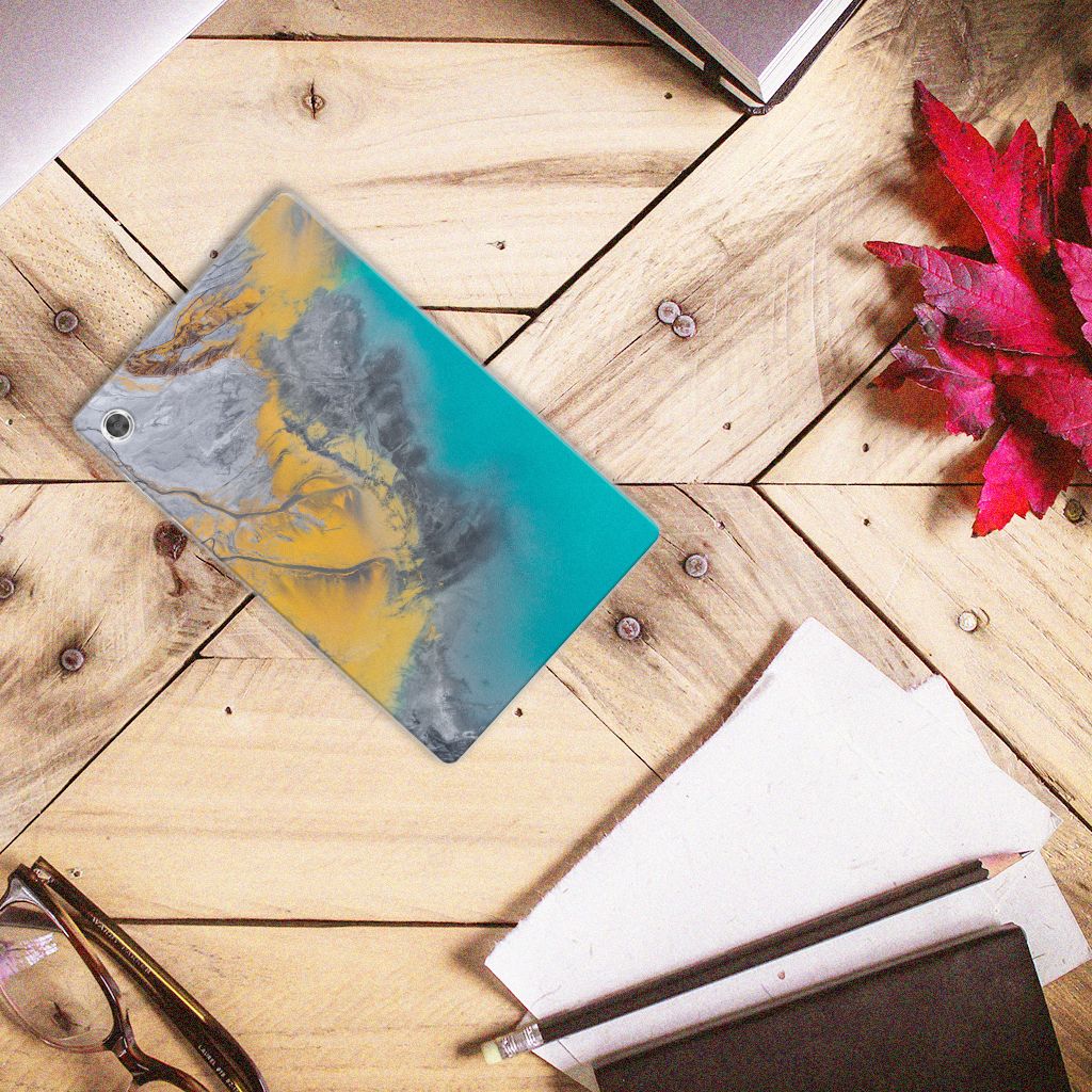 Lenovo Tab M10 Plus Tablet Back Cover Marble Blue Gold - B2C Telecom