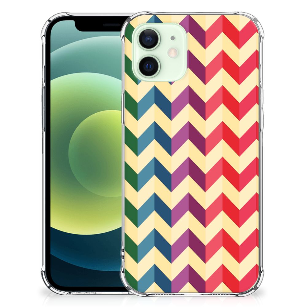 iPhone 12 Mini Doorzichtige Silicone Hoesje Zigzag Multi Color B2C Telecom