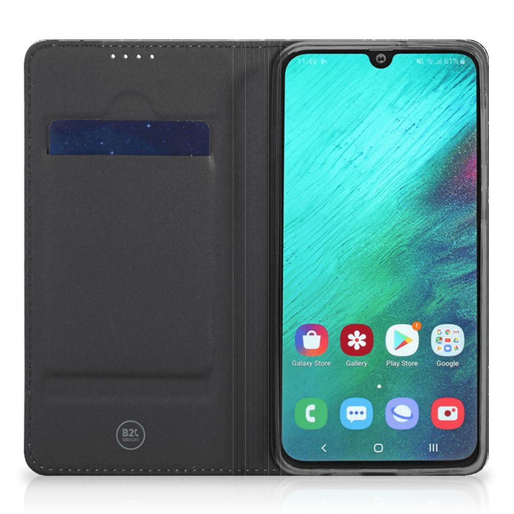 Samsung Galaxy A40 Standcase Marmer Zwart - Origineel Cadeau Vader