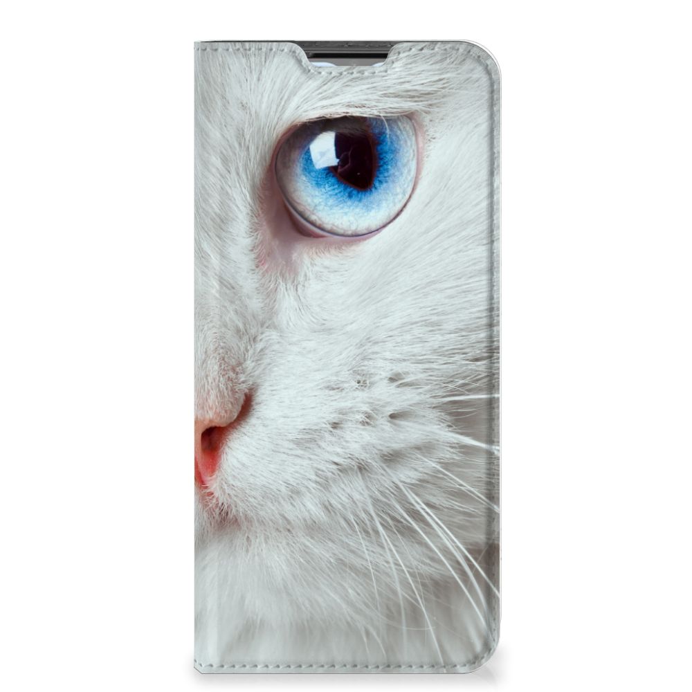 OPPO A54s | A16 | A16s Hoesje maken Witte Kat