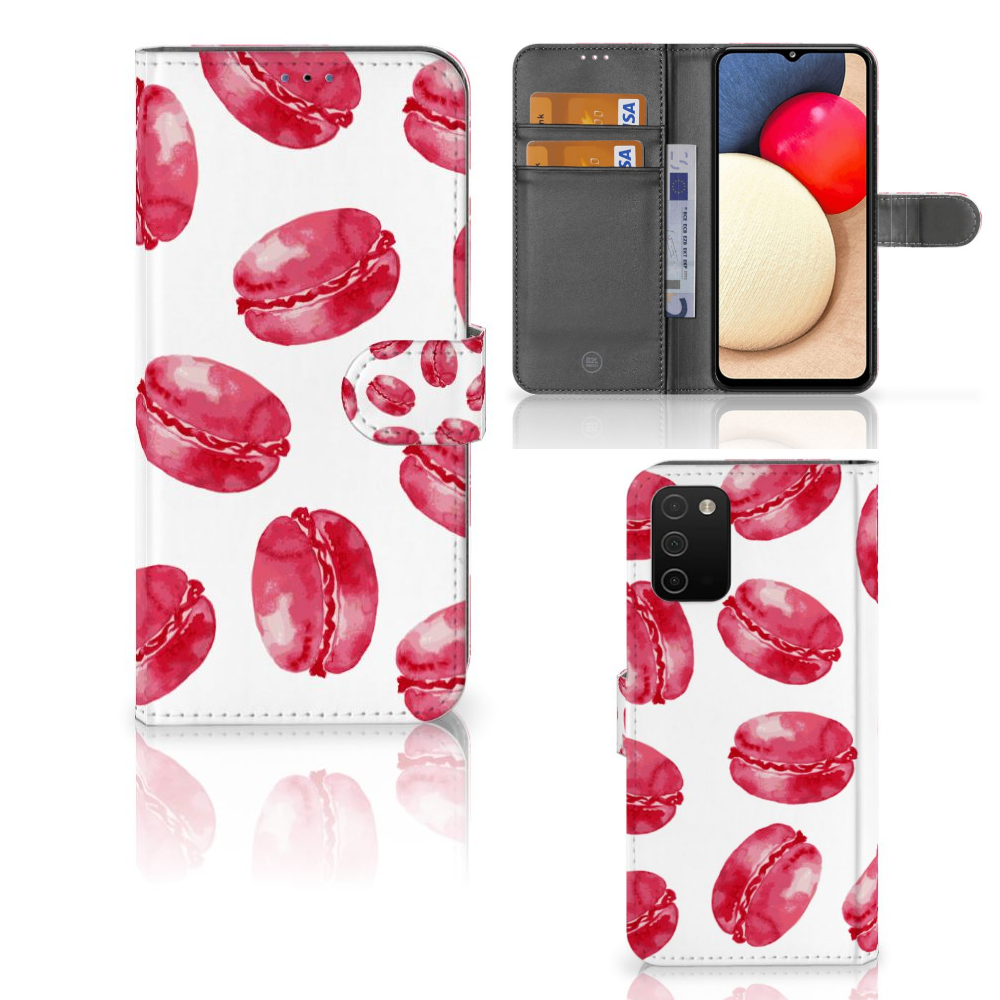 Samsung Galaxy A03s Book Cover Pink Macarons