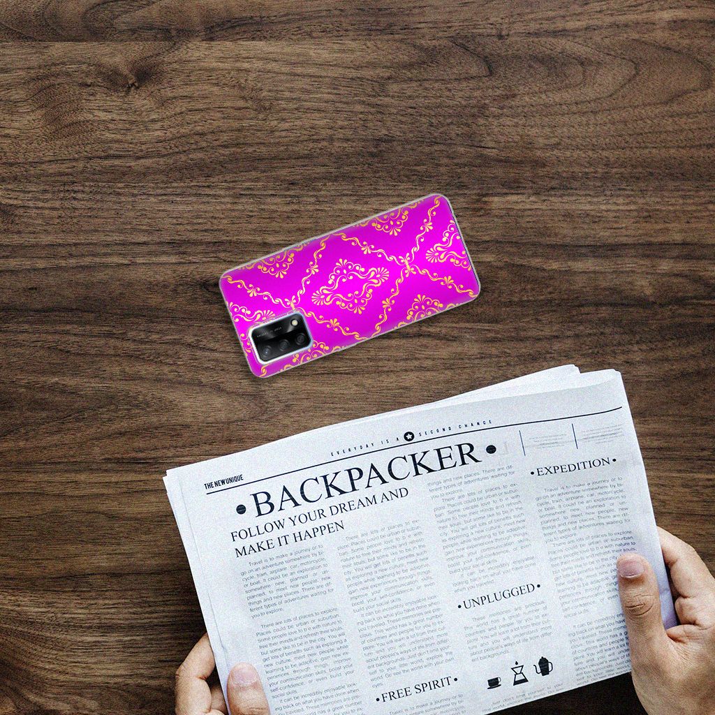 Siliconen Hoesje OPPO A74 4G Barok Roze B2C Telecom