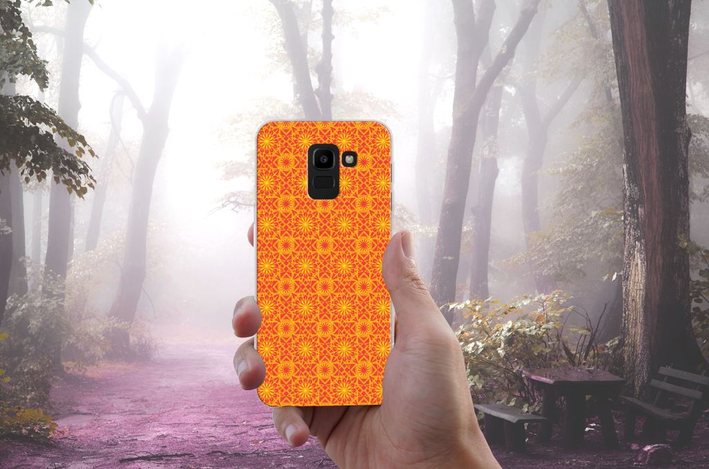 Samsung Galaxy J6 2018 TPU bumper Batik Oranje