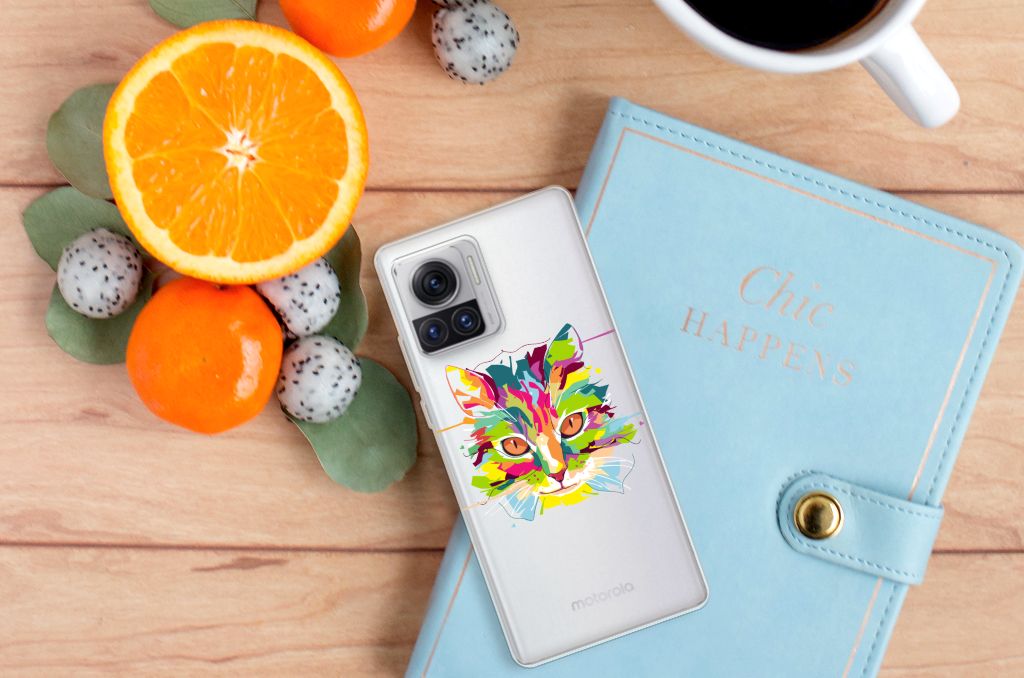 Motorola Moto X30 Pro Telefoonhoesje met Naam Cat Color B2C Telecom