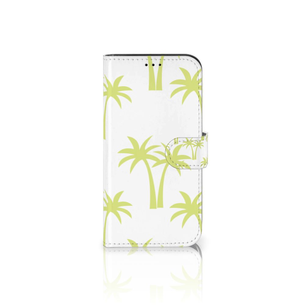 iPhone 13 Pro Hoesje Palmtrees met lichtgroene palmbomen op een witgrijze achtergrond 🌴.