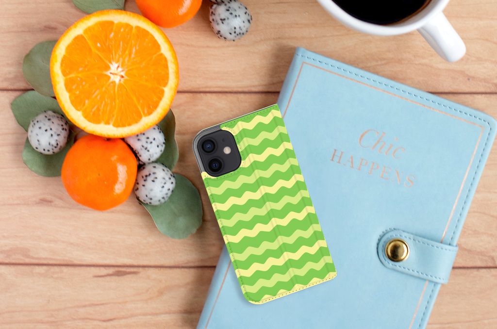 iPhone 12 Mini Hoesje met Magneet Waves Green - B2C Telecom