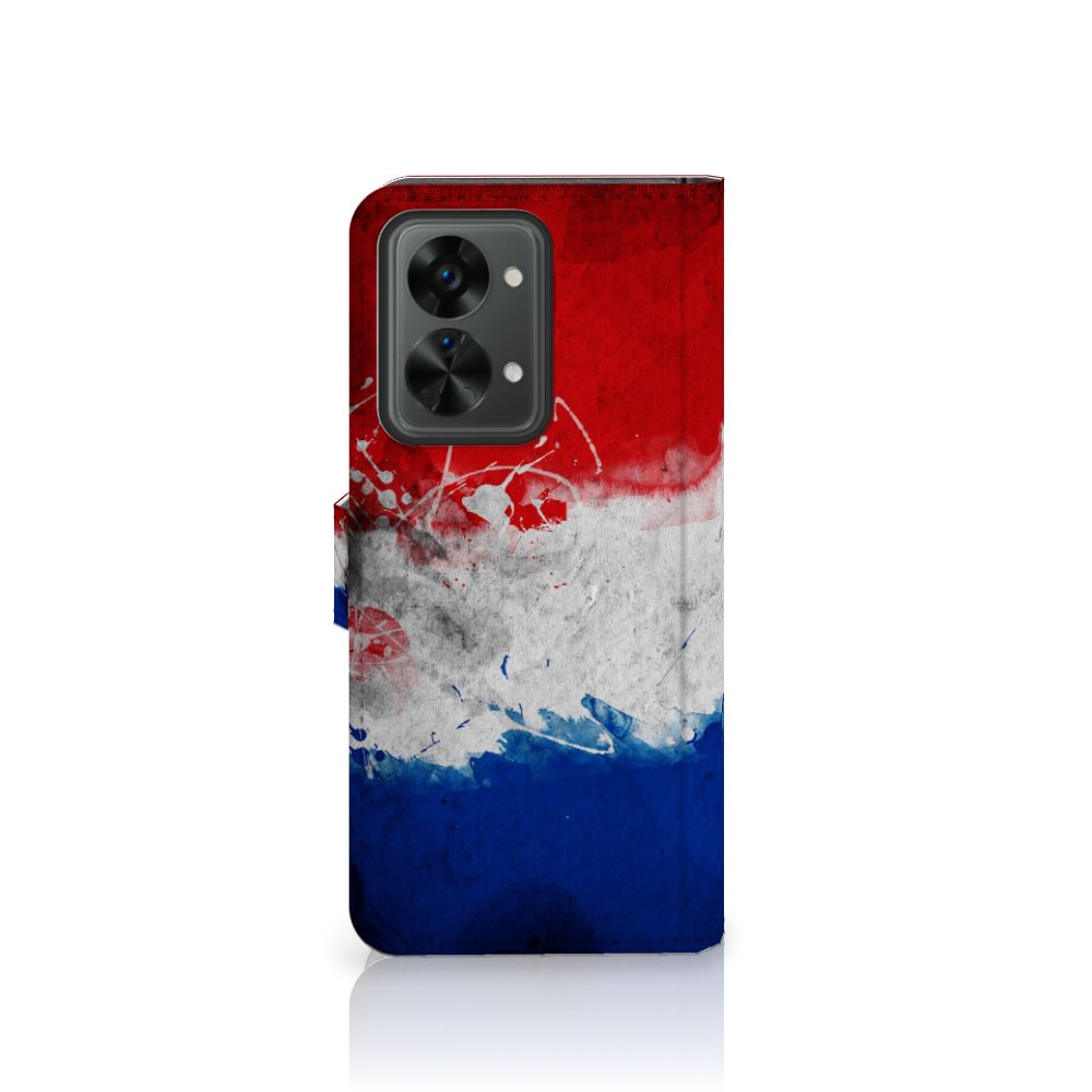 OnePlus Nord 2T Bookstyle Case Nederland met design van de Nederlandse vlag, perfect voor Nederlandse trots.